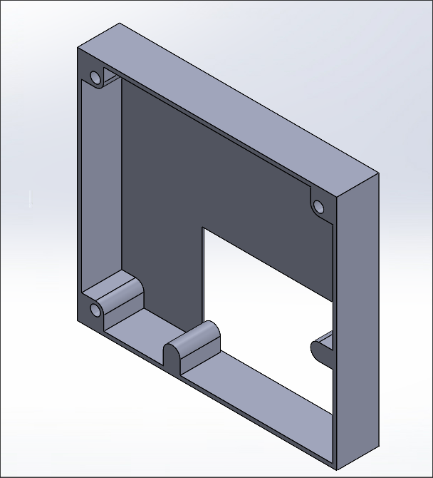 Back half of the enclosure in SolidWorks